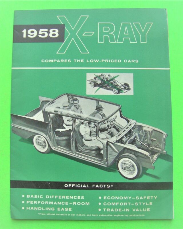 1958 RAMBLER ECONOMY CAR X-RAY CATALOG Brochure 32-pgs vs CADILLAC LINCOLN IMP