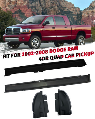 For 2002-2008 Dodge Ram 4Pcs Quad Cab Pair Rocker Panels & Cab Corners OE Style