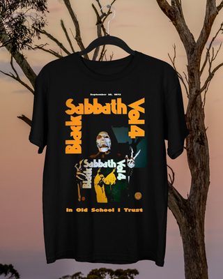 Black Sabbath Vol 4 T Shirt Short Sleeve Black Cotton Men Size S
