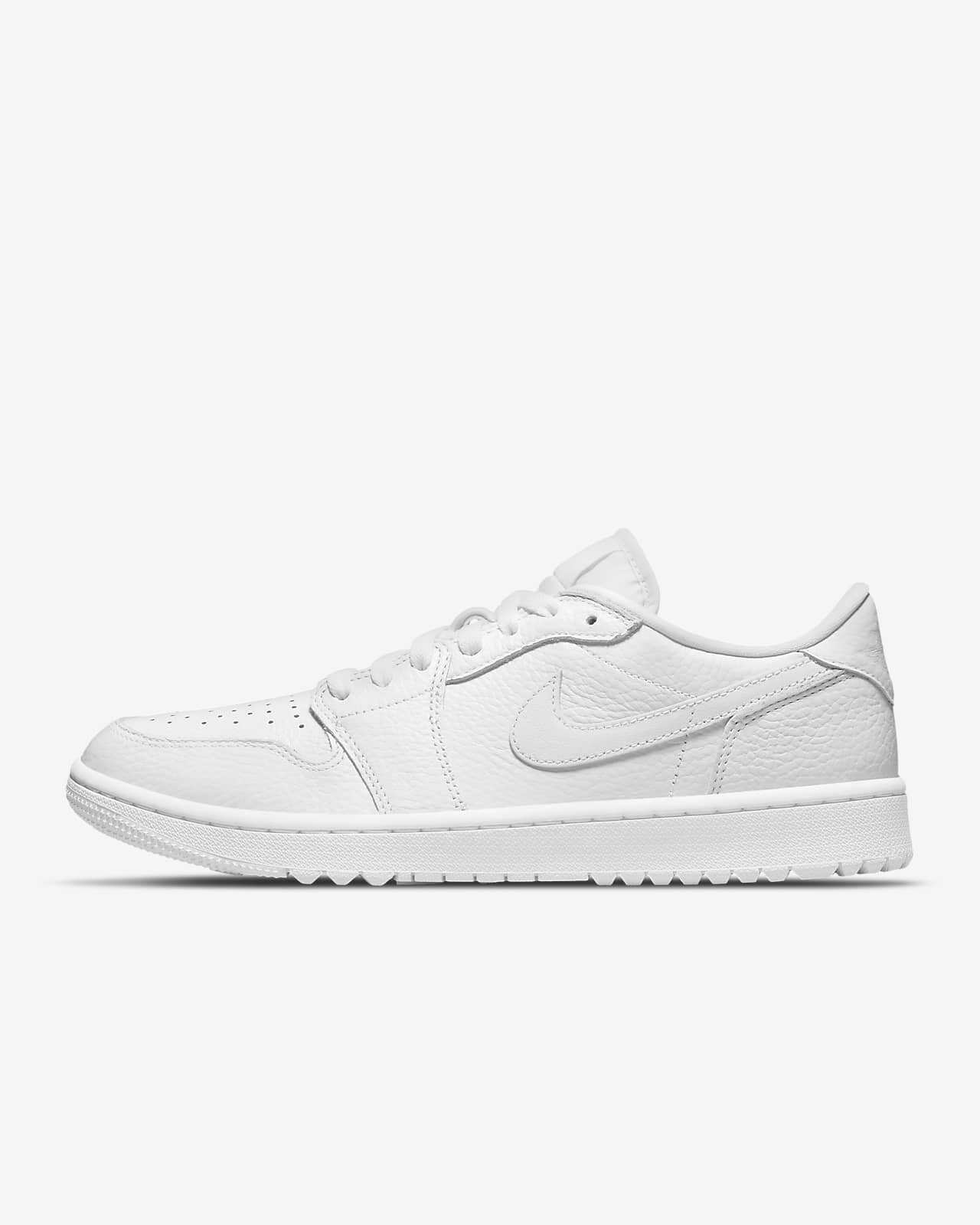 シューズ(男性用) Nike Air Jordan 1 low golf Nike Men's Jordan 1 Low Golf Triple White Sneakers Shoes