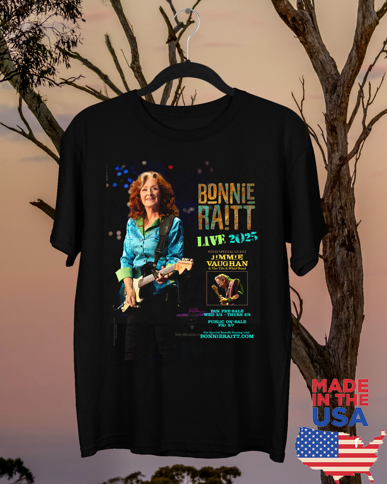Bonnie Raitt Live 2025 Tour T Shirt Full Size S- 5XL SS566
