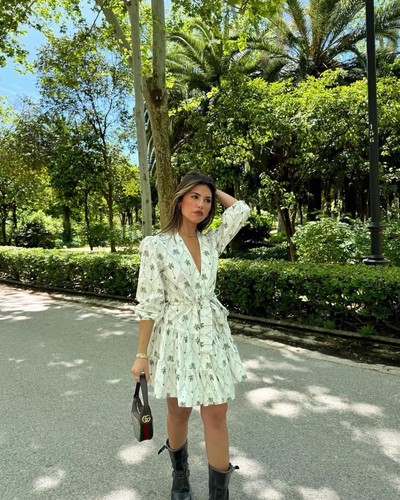 ZARA NWT WOMAN SS24 PRINTED SHORT DRESS ZW COLLECTION LIGHT