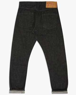 STUDIO D'ARTISAN STUDIO D'ARTISAN IVY RELAXED TAPERED MENS SELVEDGE JEANS - BLACK ONEWASH