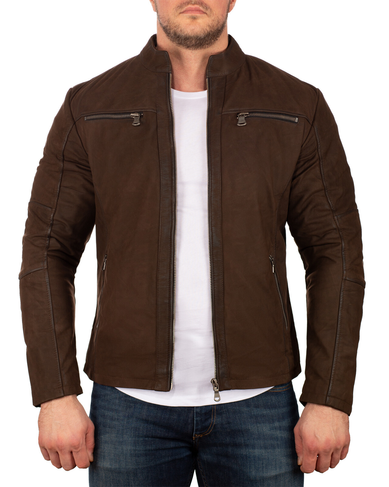 Herren Leder Jacke Lederjacke Herren Extra Lange Ã¤rmel Reichstadt