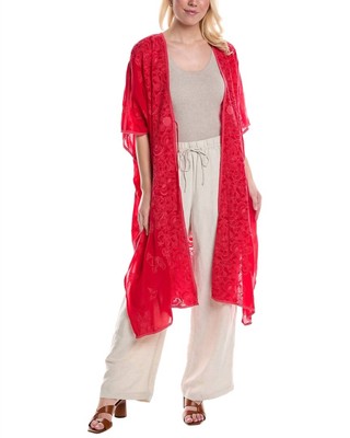 Pre-owned Johnny Was Sea Georgia Kimono In Red - Size One Size
