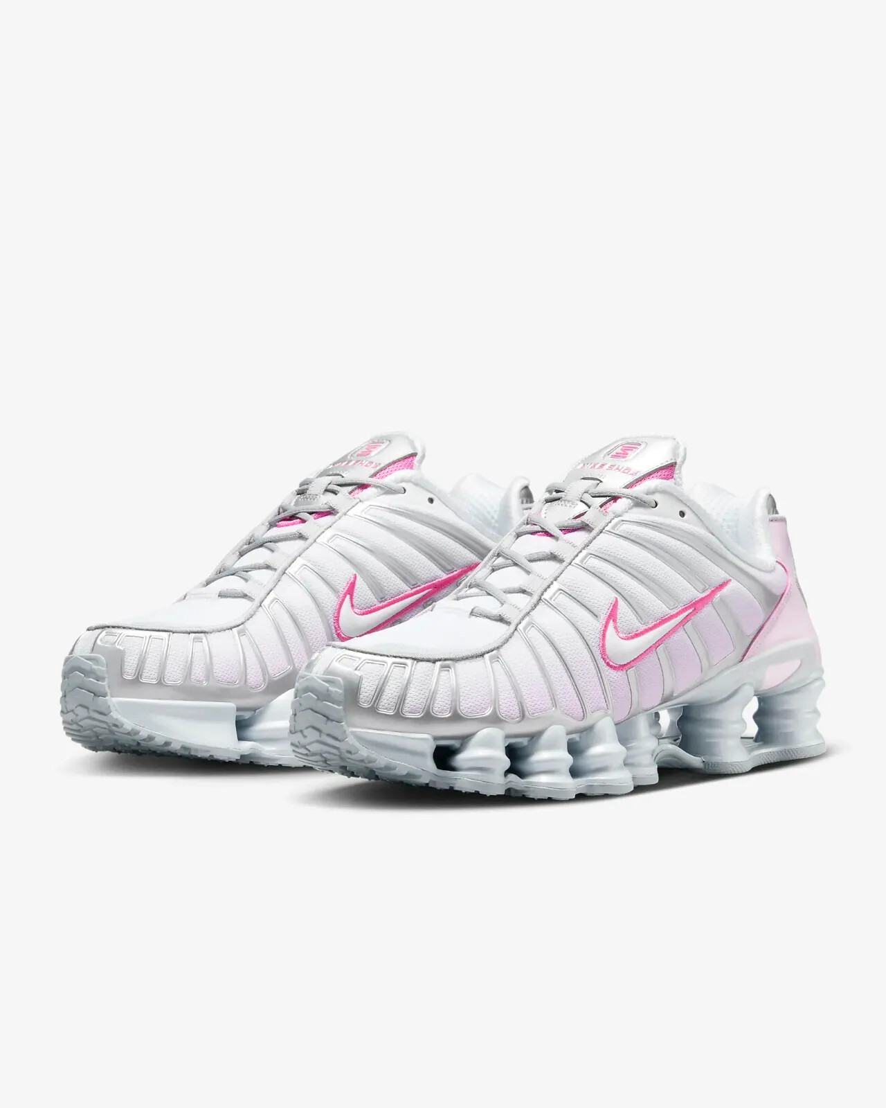 Pre-owned Nike Women's Shox Tl Shoes - Metallic Platinum/ Pink Foam (hv2520-001) In Silver