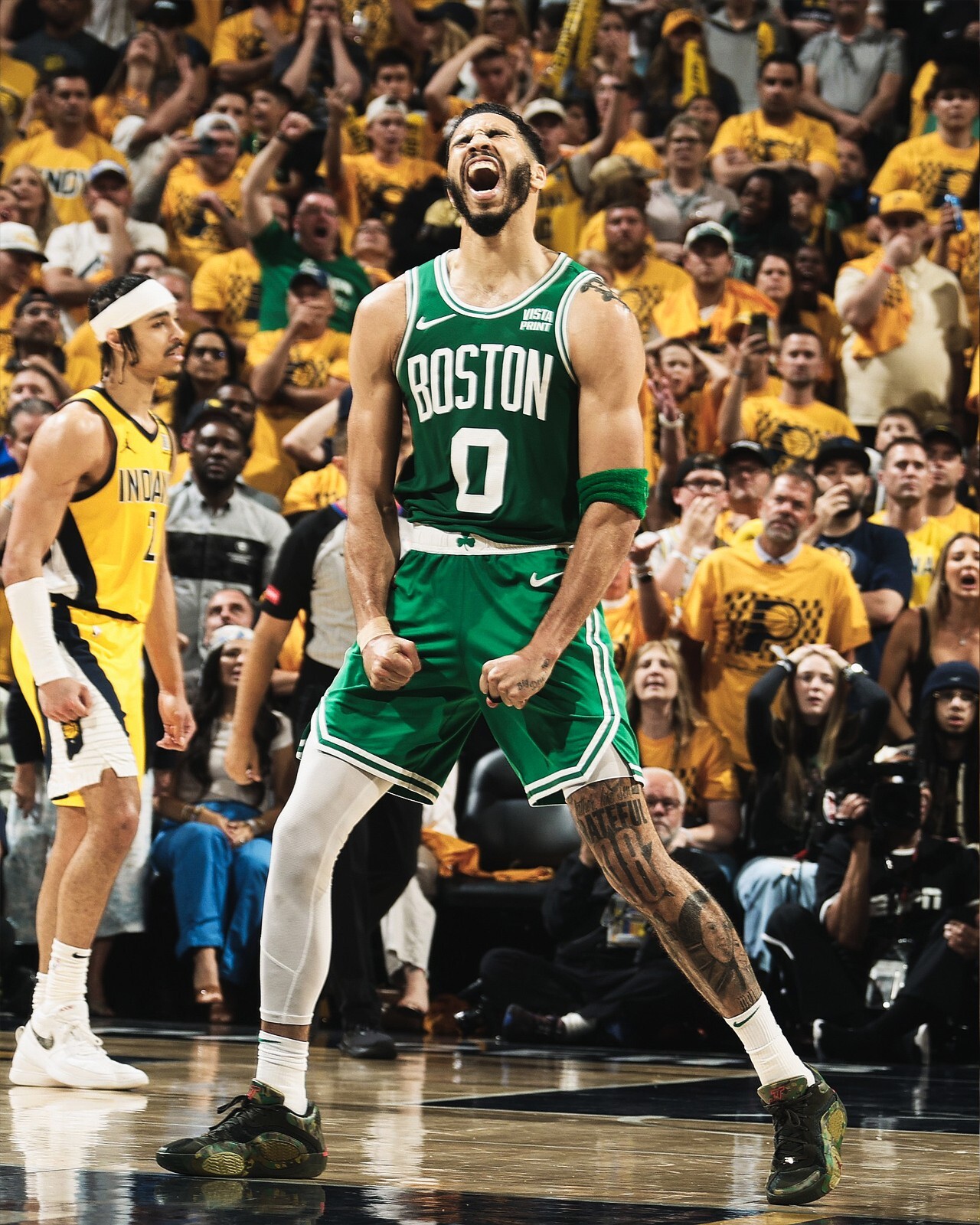 Jayson Tatum On Court Scream Boston Celtics 8x10 NBA