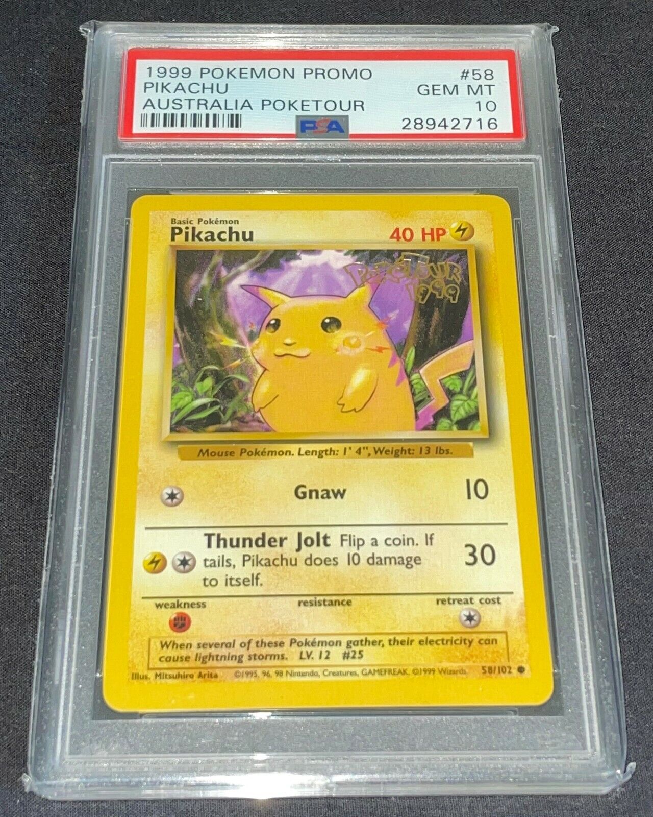 Pokemon Card - PSA 10 Poketour Pikachu - 1999 Australian Pokemon Card - PSA 10 Poketour Pikachu - 1999 Australian