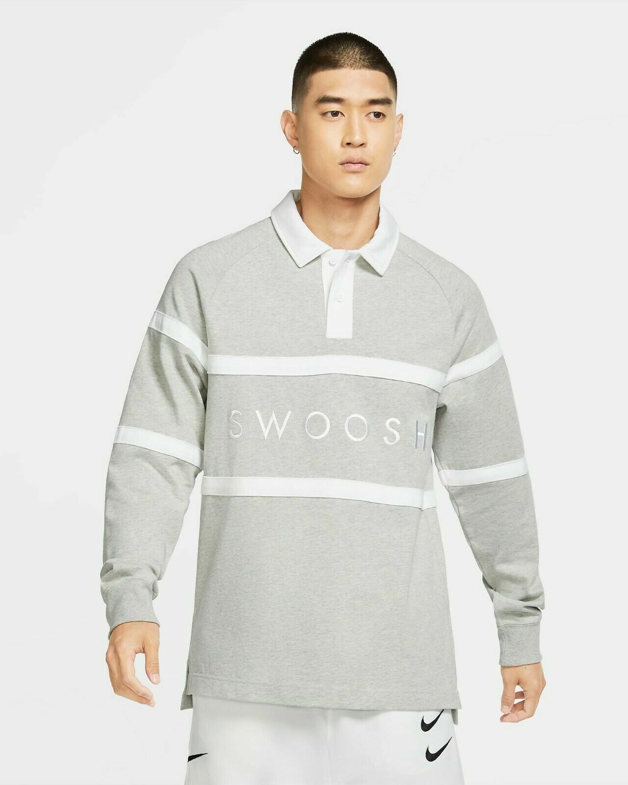 Nike Rugby Sportswear Swoosh Long Sleeve Shirt Size S White Nike Rugby Sportswear Swoosh Long Sleeve Shirt Size S White