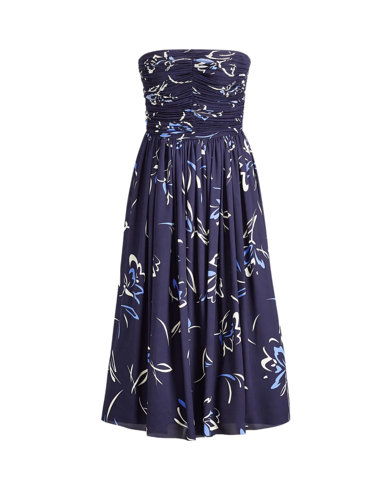 【新品未使用】Ralph Lauren purple label ドレス Ralph Lauren Purple Label Navy Carren Strapless Silk Art Deco