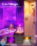 Funlenry Spa-Like Shower Lamp - Waterproof Bathroom Lamp with 16 Color Ocean Wave Projector, Rechargeable Shower Light with Touch and Remote Control, Cordless Light for Inside Shower/Bathtub