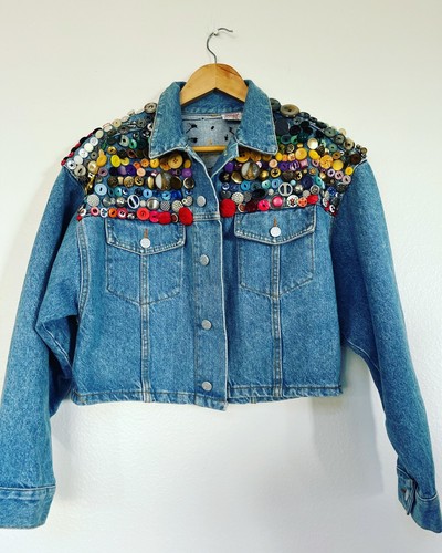 Vintage BONGO 1980s Denim Jacket Embellished buttons | eBay