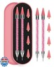 Rolybag Rhinestone Picker Tool, 2PCS Rhinestone Applicator Tool Dotting Wax Pen Dual-Ended with 4PCS Replaceable Wax Tips for DIY Nail Art Tool (Pink)