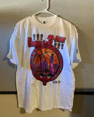 1998 Bulls Championship 3 Peat Tee