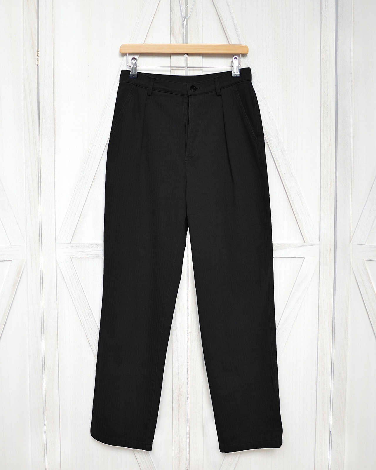 French Work Pants - Straight Leg Trousers - Navy Blue