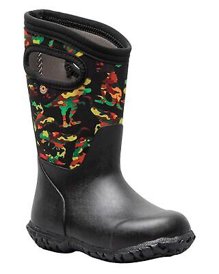 Bogs York Camo Dino Kid's Rain Boots, Black Multi, K13