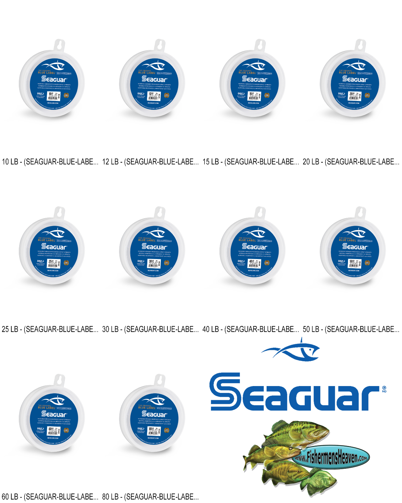 Seaguar Blue Label Fluorocarbon Line 50 Yard Leader Material