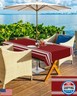 QueenKer Outdoor Tablecloth with Umbrella Hole, Farmhouse Wine Red White Stripe Rectangle Tables Waterproof Tabletop Collection for Patio, Garden, Picnic, Camping, Dining 60 x 102 inch