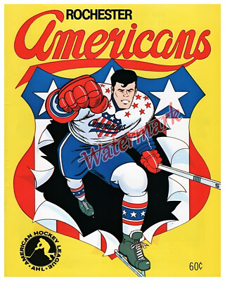 AHL Rochester Americans Game Program Cover ART PRINT  REPRINT 8 X 10 Photo Pic
