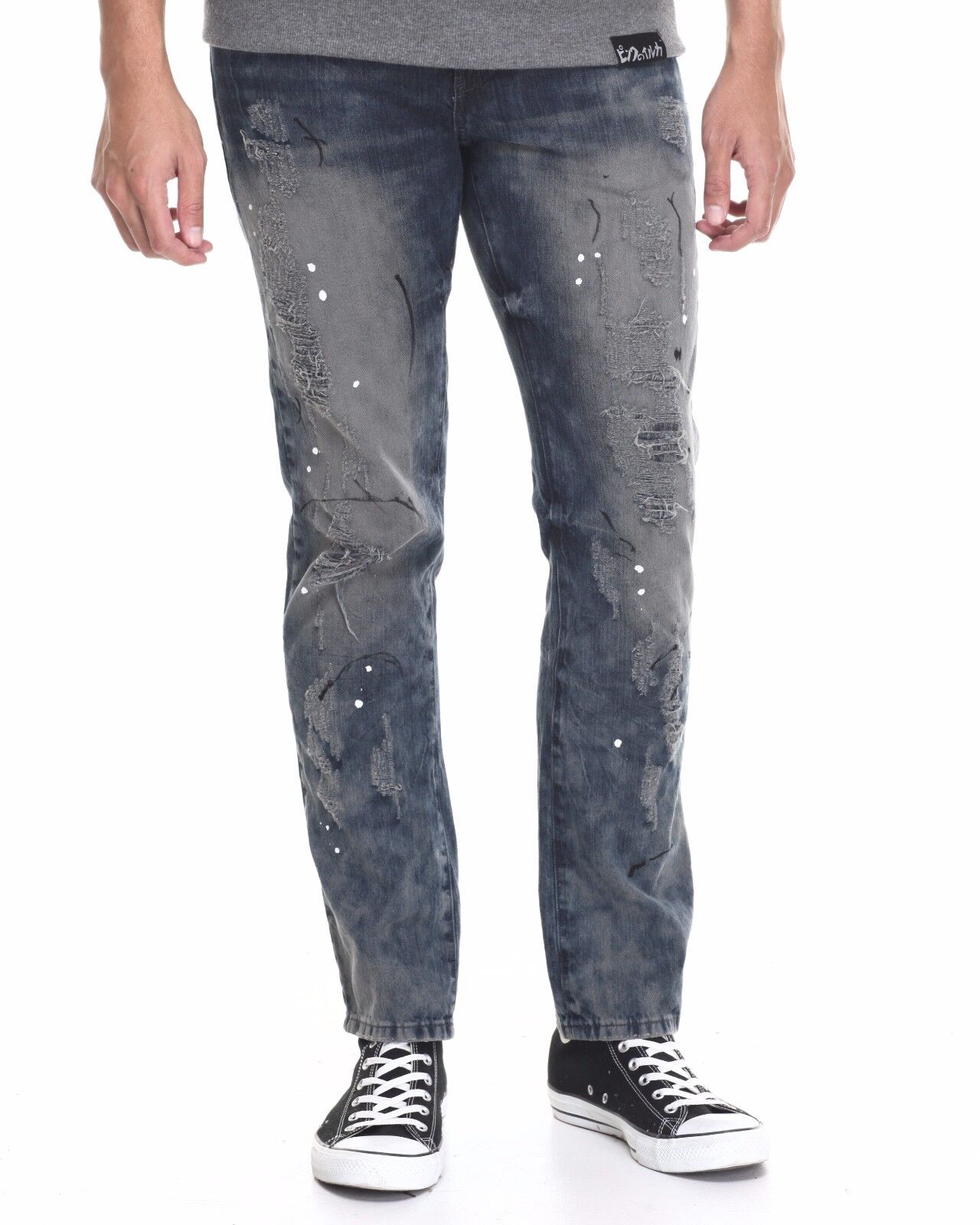 Pink Dolphin DECONSTRUCTED PAINTER DENIM Medium Wash Semi Pink Dolphin DECONSTRUCTED PAINTER DENIM Medium Wash Semi