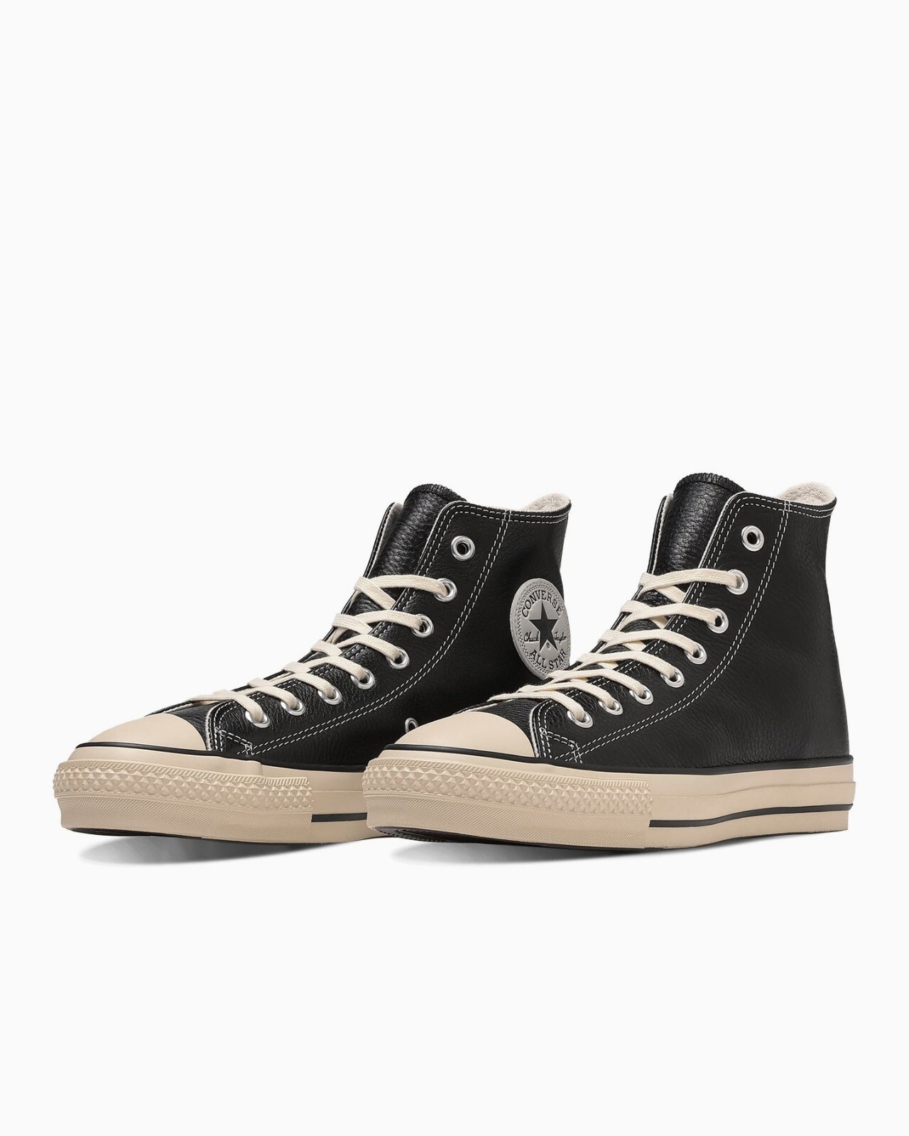 Pre-owned Converse Leather All Star J Hi Black Made In Japan 31312810 Men's Size