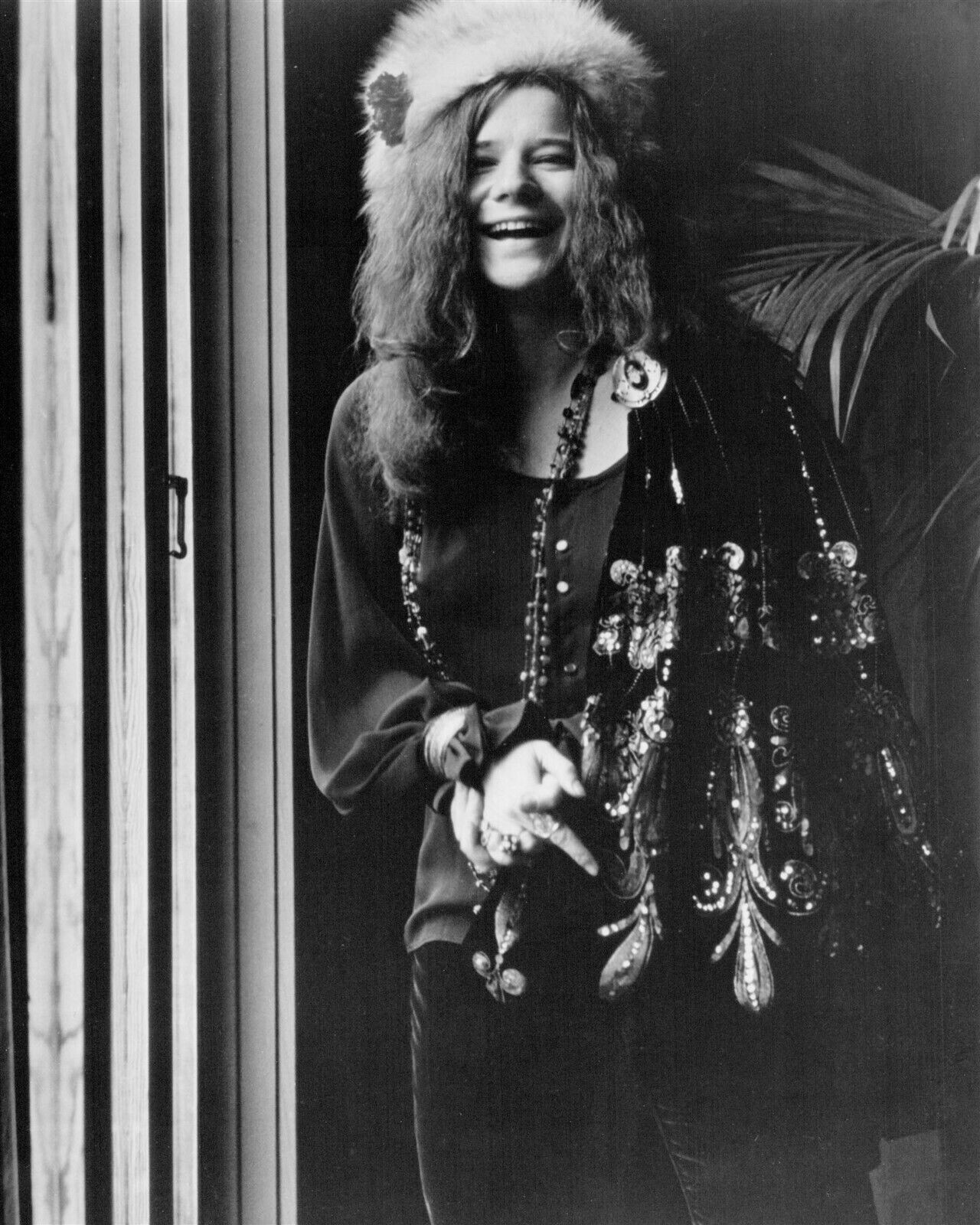Janis Joplin laughing wearing fur hat 1975 documentary Janis