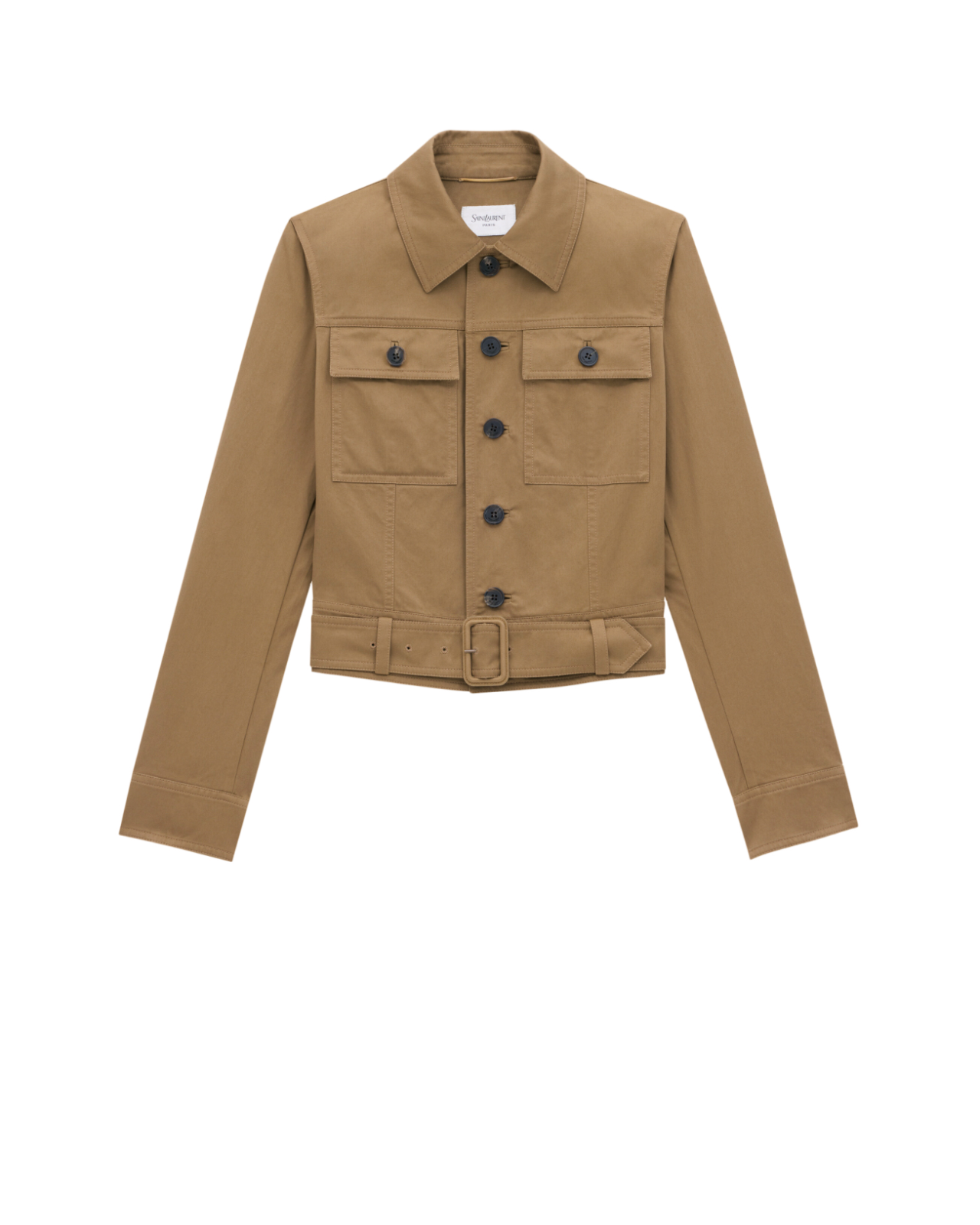 ジャケット SAINT LAURENT Certified cotton cropped jacket Beige Saint Laurent $2800 Beige Fonce Cotton Cropped Jacket New