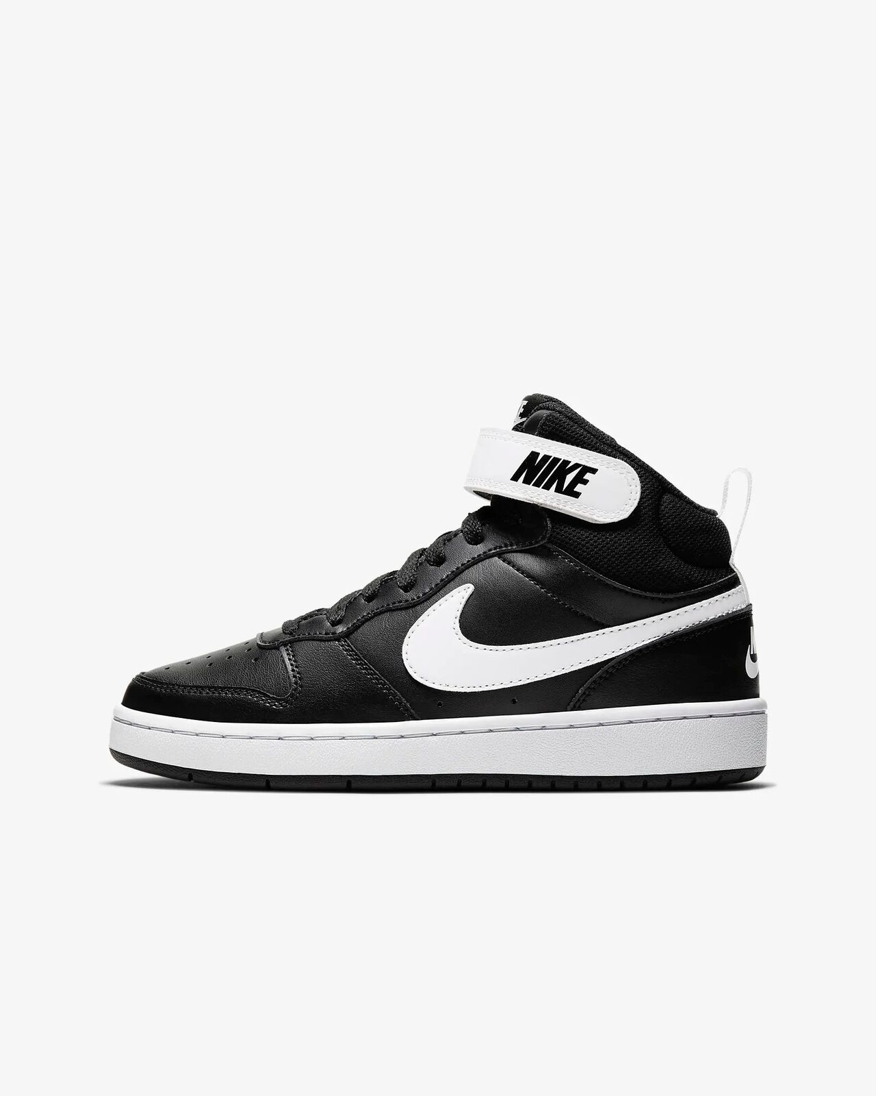 Big Kid's Nike Court Borough Mid 2 (GS) Black/White CD7782