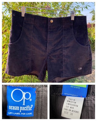 NOS Vintage 80s Ocean Pacific OP Corduroy Longriders Shorts Brown 36 Surf Skate