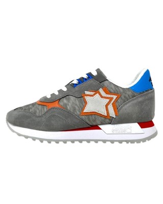 Pre-owned Atlantic Stars Low Shoes Dracoc Trainers Textile And Suede Grey/orange Man