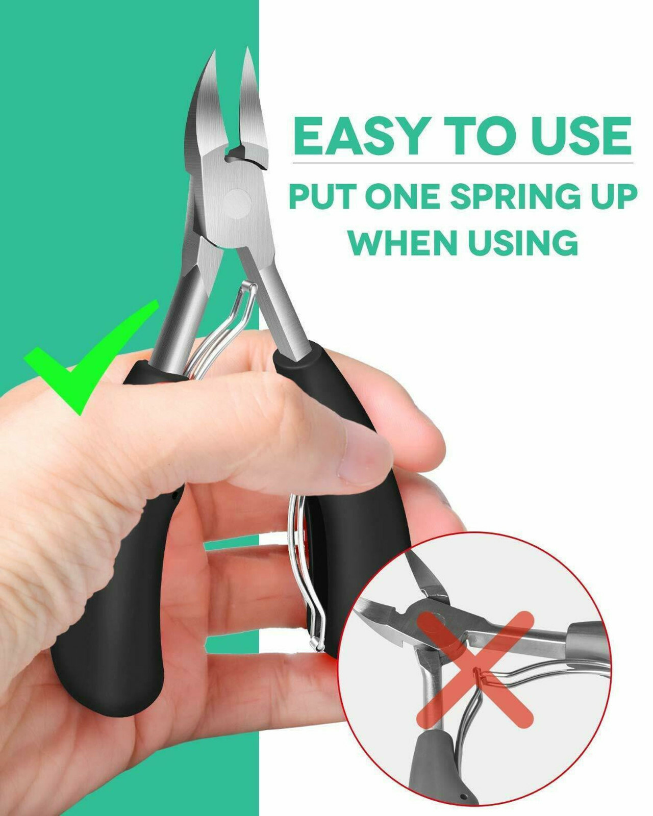 Toenail Clippers for Thick Ingrown Toe Nails Heavy Duty Precision Nail Scissor 