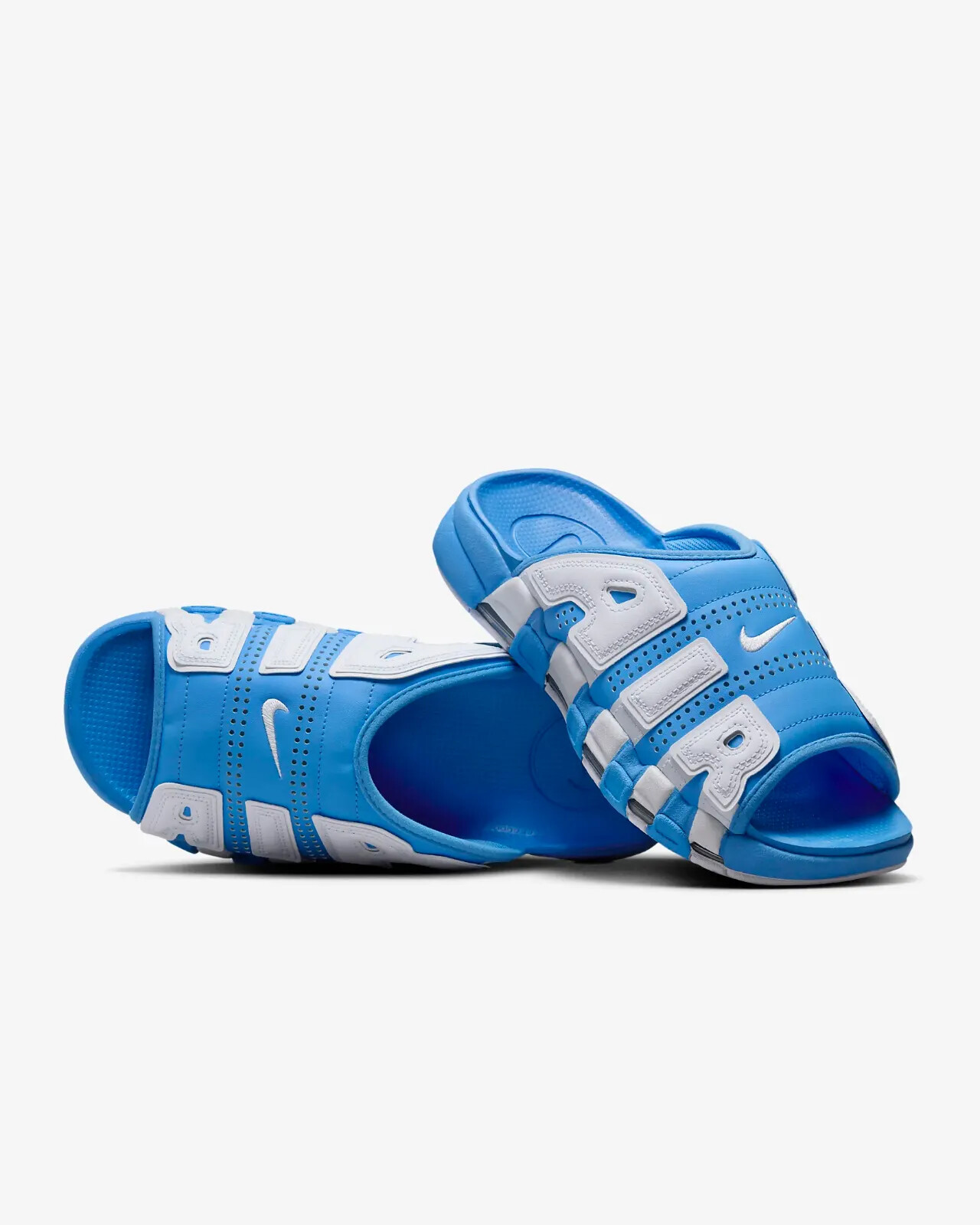 New Nike Air More Uptempo Slides Shoes - University Blue New Nike Air More Uptempo Slides Shoes - University Blue
