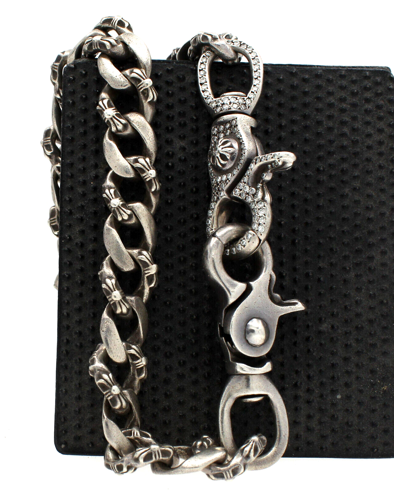 Chrome Hearts Wallet Chain 1.75ct Diamond Sterling Silver Chrome Hearts Wallet Chain 1.75ct Diamond Sterling Silver