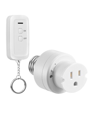DEWENWILS 3 Prong Light Socket to Plug Adapter with Remote Light Bulb Outlet