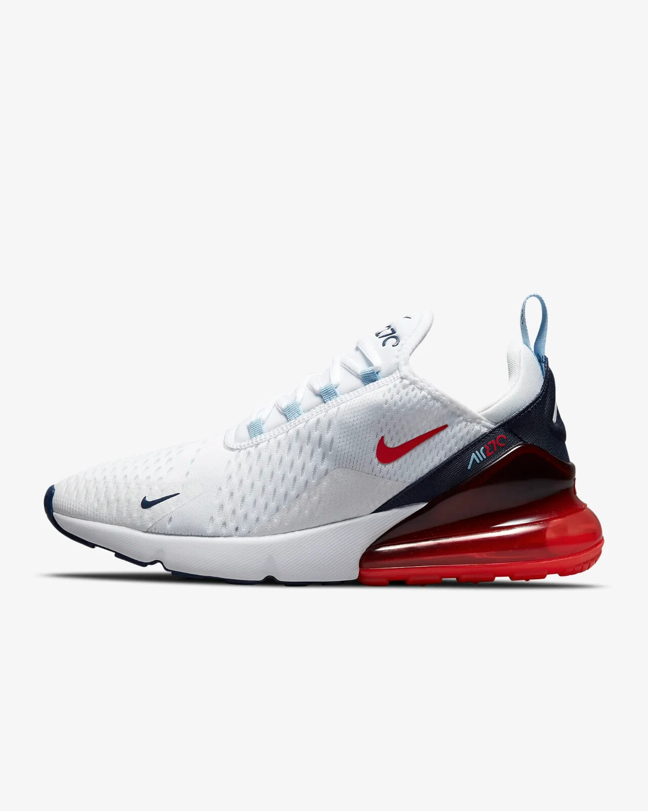 

Nike Air Max 270 Мужские белые/темно-синие/синие/красные DJ5172-100, Multicolor, Nike Air Max 270