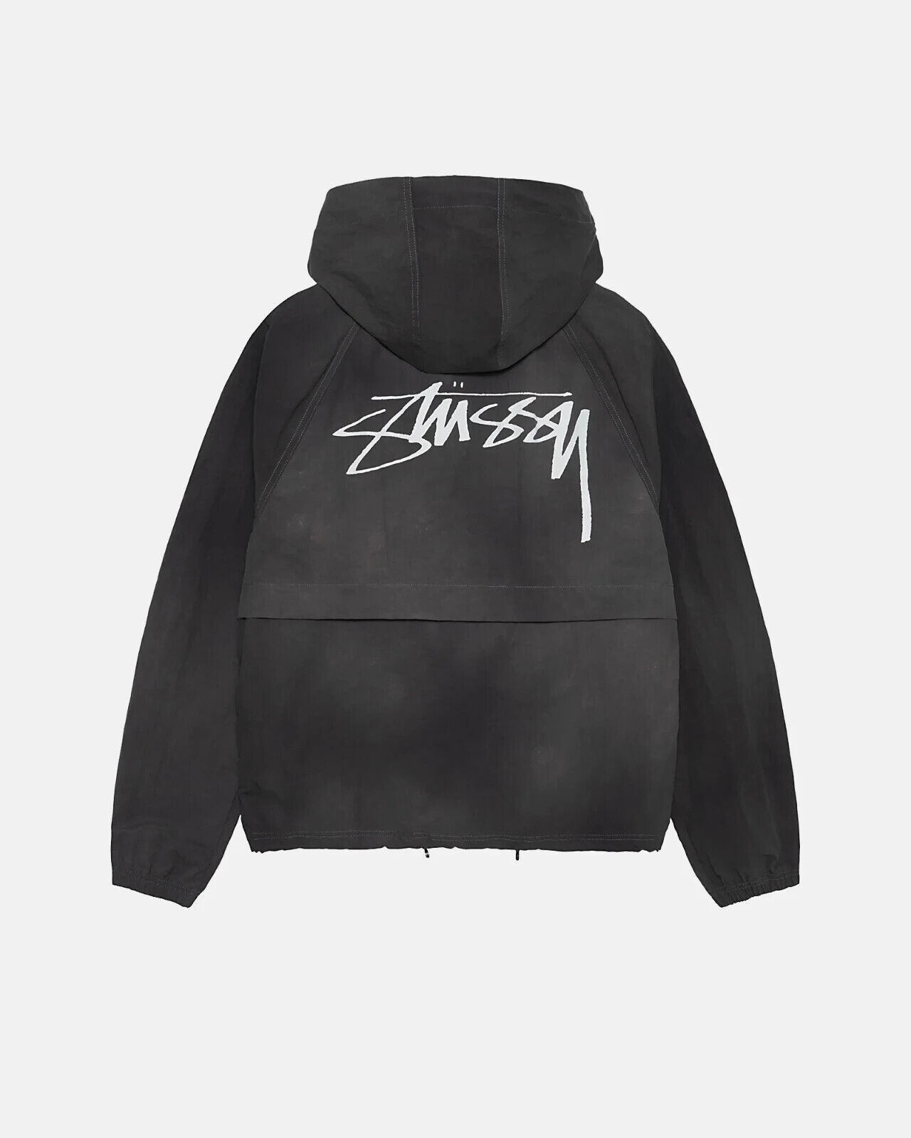 Stussy WAVE DYE BEACH SHELL Windbreaker Jacket - Black size Stussy WAVE DYE BEACH SHELL Windbreaker Jacket - Black size