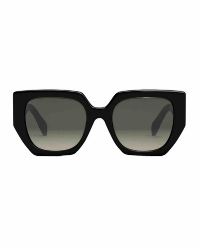 Pre-owned Celine Cl40239f 01f Triomphe Women Sunglasses Black Gold Grey Gradient Authentic In Gray