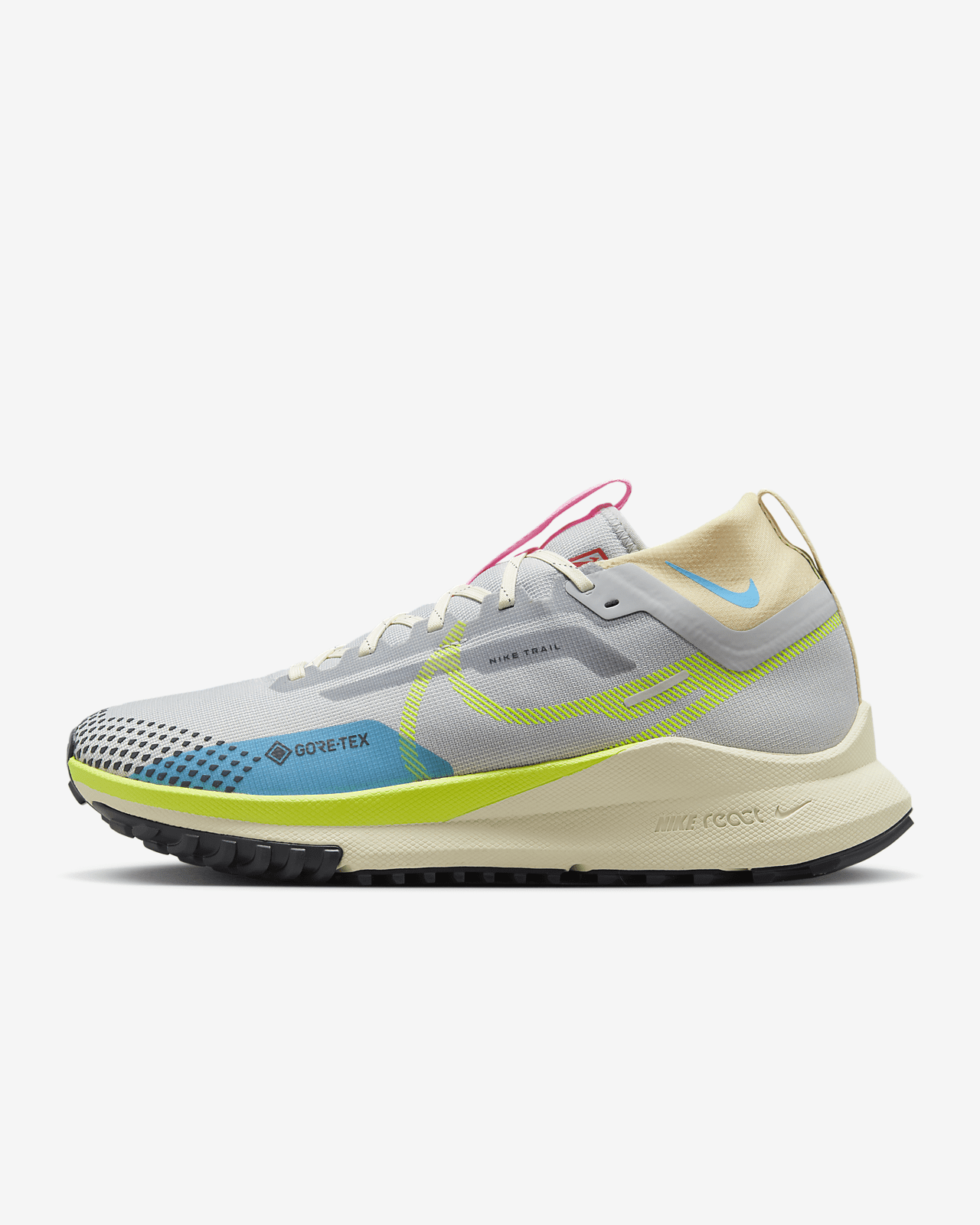 

Кроссовки NIKE Pegasus Trail 4 GORE-TEX DJ7926-002 «Серый волк/Зеленый стадион», Wolf gray / stadium green / bolt, Pegasus Trail 4 GORE-TEX