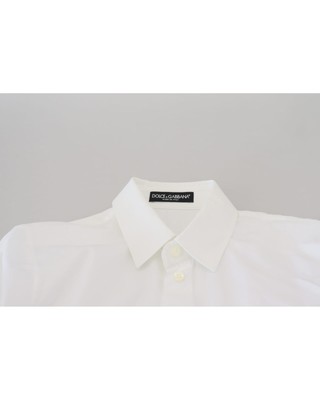 DOLCE & GABBANA DOLCE & GABBANA BAUMWOLL-OBERTEIL MIT LANGEN ARMELN UND KRAGEN - TOPS - WHITE