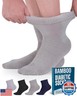 Doctor's Select Bamboo Viscose Diabetic Socks for Women and Men (4 Pairs) | Ankle Neuropathy Socks | Light Blue, Blue, Purple, Pink | Non Binding Moisture Wicking Womens Diabetic Socks Size 9-11