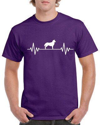 Mens Unisex Dog Gifts TShirt Presents Siberian Husky Heart Beat Pulse Love