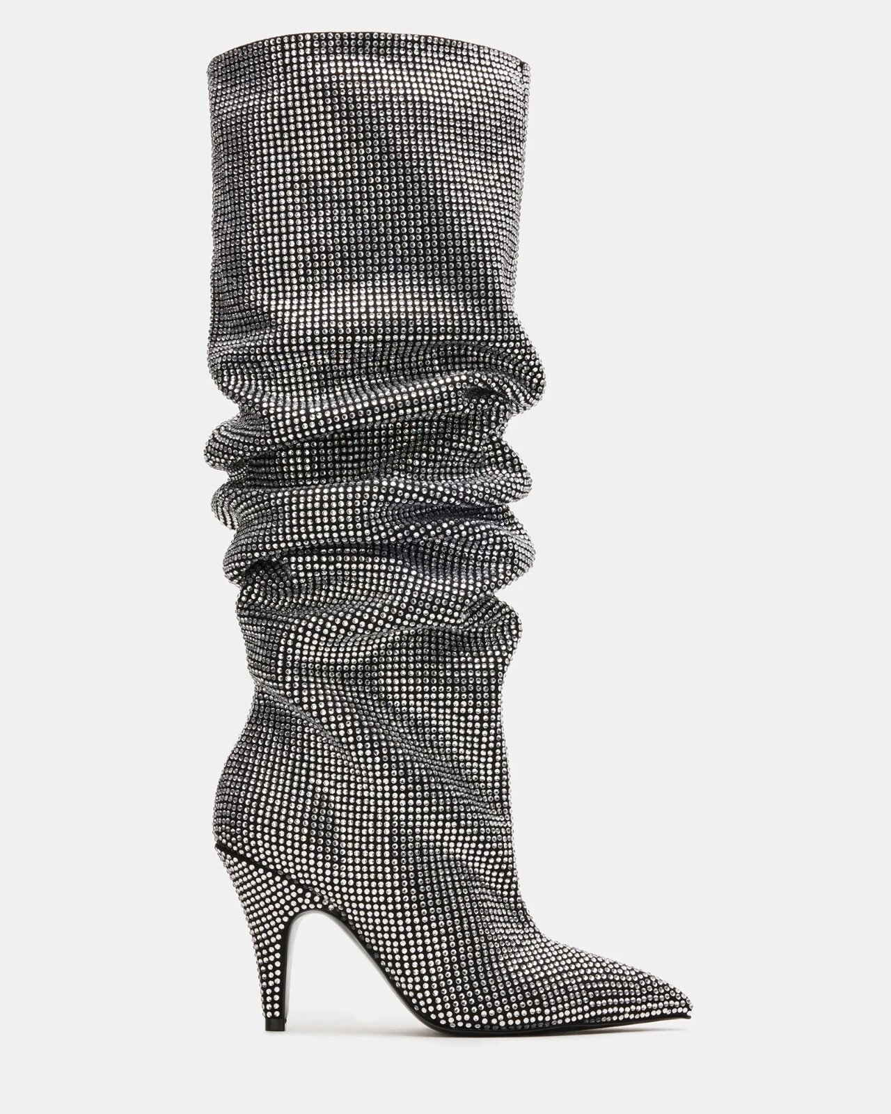 Pre-owned Steve Madden Bellamie Black Rhinestones Knee-high Boot - Select A Size In Black/rhinestone