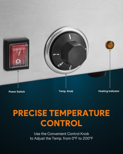 WILPREP Commercial Food Warmer Dual Well Bain Marie Full Size 12"x20" 1200W