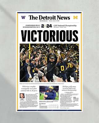 2024 Michigan Wolverines' VICTORIOUS' National Championship - Commemorative Fram