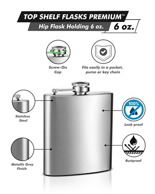Upgraded 6oz Stainless Steel Hip Flask