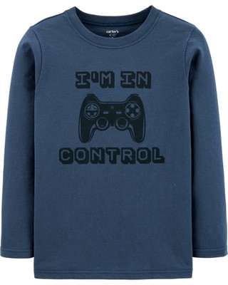 ВИДЕОИГРА CARTERS BOYS IM IN CONTROL GAMER ФУТБОЛКА из ХЛОПКА L/S ТОП Размер 4 12