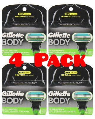 Gillette Body Razor Blade Refills Fits on Mach3 & Venus Handle, 16 Cartridges
