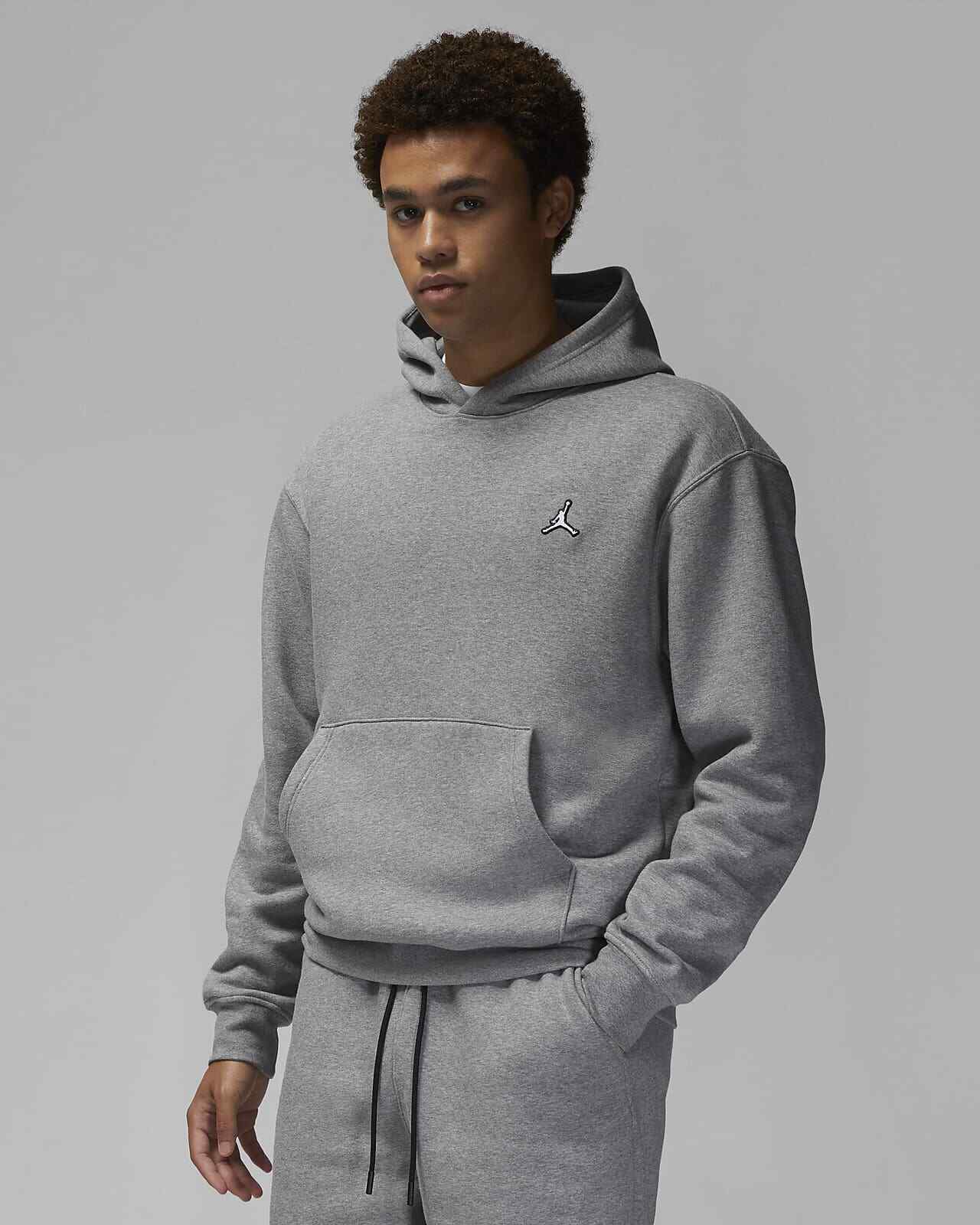 Jordan Brooklyn Fleece Pullover Tracksuit Grey White New | eBay