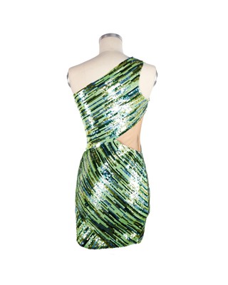 Pre-owned Elisabetta Franchi Sequin Dress With Glass Star Details - Dresses - Green