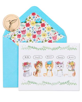 Papyrus Thank You Cards with Envelopes, Kittens (20-Count)